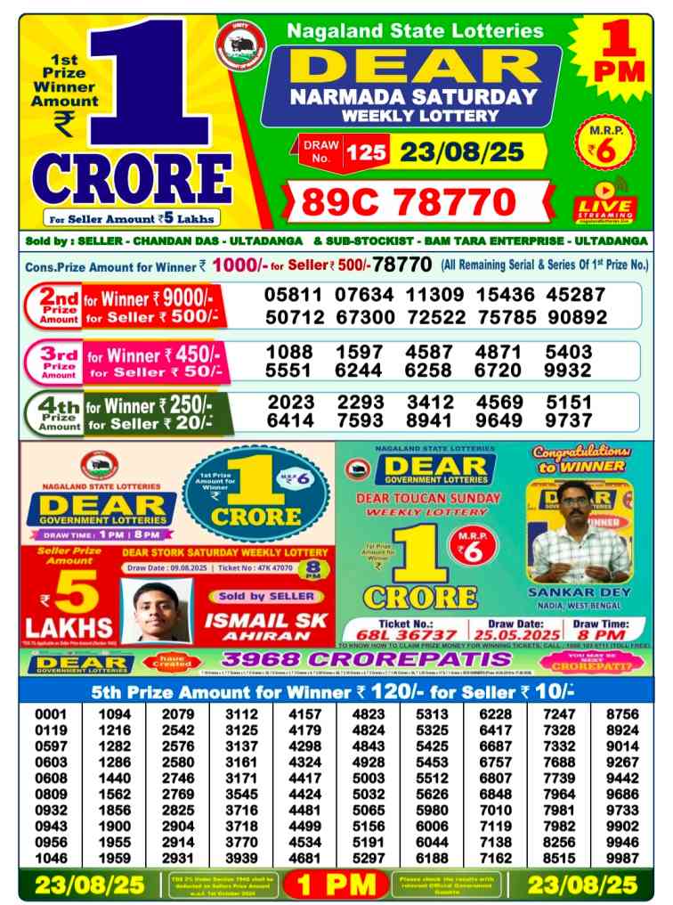 Lottery Sambad 01:00 PM
